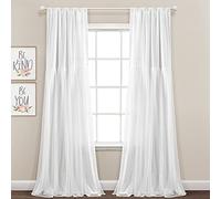 Lush Decor Tulle Skirt Solid Window Curtain Panel Pair, 84" L x 40" W, White