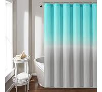 Lush Decor Umbre Fiesta Shower Curtain, 72" x 72", Aqua and Gray