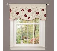 Lush Decor Valance Royal Embrace Floral Window Kitchen Curtain (Single), 18” x 42”, Blue, Red