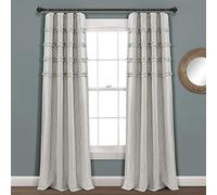 Lush Decor Vintage Stripe Yarn Dyed Cotton Window Curtain Panel Pair, 84" x 40", Gray