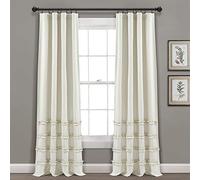 Lush Decor Vintage Stripe Yarn Dyed Cotton Window Curtain Panel Pair, 84" x 40", Neutral