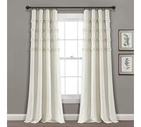 Lush Decor Vintage Stripe Yarn Dyed Cotton Window Curtain Panel Pair, 95" x 40", Neutral