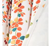 Lush Decor Weeping Flower Room Darkening Window Curtain Panel Pair, Turquoise & Tangerine, 63" L x 52" W+ 2" Header