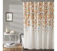 Lush Decor Weeping Flower Shower Curtain, 72" x 72", Turquoise