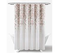 Lush Decor Weeping Flower Shower Curtain, Blush & Gray