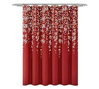 Lush Decor Weeping Flower Shower Curtain Red Single 72X72