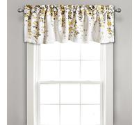 Lush Decor Weeping Flowers Window Valance for Kitchen, Living, Dining Room, Bedroom, Valance, Yellow & Gray
