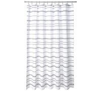 Lush Decor, White & Gray Stripe Clip Jacquard Shower Curtain, 72" x 72"