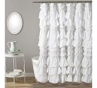 Lush Decor, White Kemmy Shower Curtain, 72" x 72"