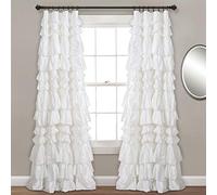 Lush Decor, White Kemmy Window Curtain Sing Panel, 84" x 52", 52" W x 84" L