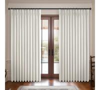 Lush Decor Wide Curtains for Windows 120 to 140 Blackout Linen 108 Inches Long, Pinch Pleated Thick 70 Inch Extra Wide Patio Door Curtain Panels 2 Set Drapes Floor to Ceiling Drapes Heavy Thermal