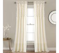 Lush Decor Window Curtain Panel Pair, Ivory, 0