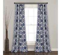 Lush Decor Window Curtain Panel Pair, Polyester, Navy, 52W x 84L