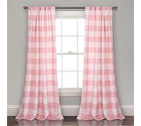 Lush Decor Window Curtain Panel, Polyester, Pink, 52" W x 84" L (Pack of 1)