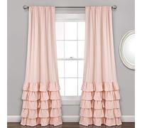 Lush Decor Window Set for Living, Dining Room, Bedroom, Polyester, Blush, 84 in L Panel pair