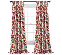 Lush Decor Zara Jacobean Room-Darkening Window Curtain Panels, 2-Piece, Gray (84" x 52")