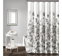 Lush Decor Zuri Flora Shower Curtain, 72" x 72", Light Gray