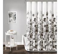 Lush Decor Zuri Flora Shower Curtain, 72" x 72", White & Black