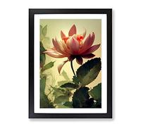 Lush Flower Framed Print | A2 Black Framed Wall Art | Ready to Hang | Modern Floral Picture | Living Room Bedroom Lounge Office