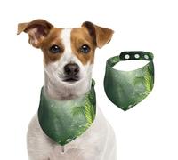 Lush Forest Reversible Cotton Dog Bandanas - Adjustable Small Large Dog Drool Bib For Birthday Wedding - Double Side Print