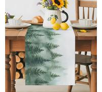 Lush Green Forest Mist Table Runner 36 Inches Long,Table Runners Kitchen Dining Tables Decoration for Home Party Decor, Minimalist Landscape Tables Runner Wedding Dresser Scarf