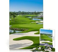 Lush Green Golf Course Landscape Jigsaw Puzzles for Adults 1000 Piece Brain Think Precise Edge Real Challenge Birthday Art Gift (50x75cm)