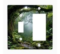 Lush Green Jungle Light Switch Cover Plates/Outlet Covers, Tropical Rainforest for Home Décor, Thermoplastic Wall Plates, Standard Size Toggle Rocker