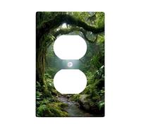 Lush Green Jungle Light Switch Cover Plates/Outlet Covers, Tropical Rainforest for Home Décor, Thermoplastic Wall Plates, Standard Size Single Duplex Outlet