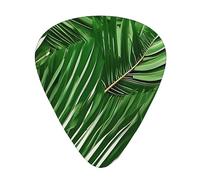 Lush Green Palm Leaves Exceptional Guitar Pick â€“ Single-Side Full-Print, Abs Material Plectrum â€“ Diverse Thickness For Varied Music Experience â€“ Ideal For Guitars And Ukuleles,Guitar Pick,