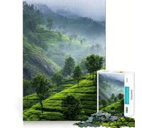 Lush Green Tea Plantation Landscape Jigsaw for Adults 1000 Pieces Unwind Game Rich Color Enjoyable Challenge Art Display (50x75cm)