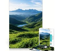 Lush Green Valley with Distant Mountains Teenagers Puzzles 1000 Piece Jigsaws Memory Boost Indoor Fun Pattern Assemble Home Accent (38x52cm)