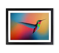 Lush Hummingbird Framed Print | A4 Black Framed Wall Art | Ready to Hang | Modern Nature Picture | Living Room Bedroom Lounge Office