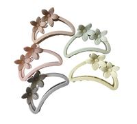 Lush Lanes 4 PCs Medium Size Matte Finish Hair Claws ROUNDED Shape 3D Flower Hair Clips For Women Hair Claw Clips For All Types Of Hair For Girls Multicolor