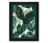 Lush Monstera Leaves Botanical Framed Wall Art Print A3 (42×29.7cm) Black, Wall Decor for Living Room, Bedroom, Office & Home, Ready to Hang, Art Gift