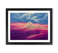 Lush Mountain Framed Print | A3 Black Framed Wall Art | Ready to Hang | Modern Landscape Picture | Living Room Bedroom Lounge Office