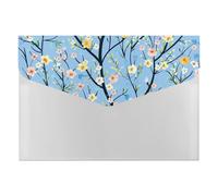 Lush Orange Blue Blossoms Expanding File Organizer, Multi-Pocket Accordion Folder, Document Storage and Office Supplies