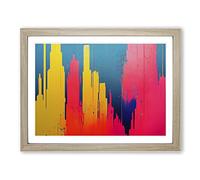 Lush Skyscraper Skyline Abstract Framed Print | A2 Oak Framed Wall Art | Ready to Hang | Abstract Cityscape Picture | Living Room Bedroom Lounge Office