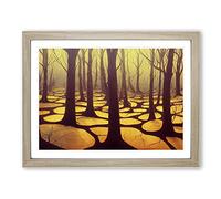 Lush Spring Forest H1022 Framed Print for Living Room Bedroom Home Office Décor, Wall Art Picture Ready to Hang, Oak A2 Frame (64 x 46 cm)