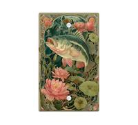 Lush Water Lily Light Switch Cover Plate/Outlet Covers, Green Nature Scene for Home Decor, Thermoplastic Wall Plates, Standard Size Blank Cover Plate