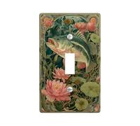 Lush Water Lily Light Switch Cover Plate/Outlet Covers, Green Nature Scene for Home Decor, Thermoplastic Wall Plates, Standard Size Single Toggle