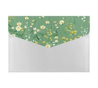 Lush Yellow White Meadow Expanding File Organizer, Multi-Pocket Accordion Folder, Document Storage and Office Supplies