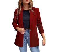 LUSHAasd Blazers for Women UK Fashion Solid Lapel Neck Outwear Long Sleeve Button Suit Coat Jacket Cardigan Outfits Formal Office Work Blazer