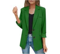 LUSHAasd Blazers for Women UK Fashion Solid Lapel Neck Outwear Long Sleeve Button Suit Coat Jacket Cardigan Outfits Formal Office Work Blazer