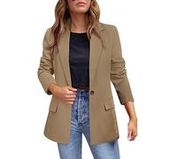 LUSHAasd Blazers for Women UK Fashion Solid Lapel Neck Outwear Long Sleeve Button Suit Coat Jacket Cardigan Outfits Formal Office Work Blazer