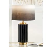 Lushan Black Scalloped Ceramic Table Lamp Black