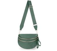Lushandy Checkered Crossbody Bags for Women, Bum Bag Nylon Checkered Shoulder Bag Large Hobo Crossbody Purse for Travel, Green-Solid, M, Nylon Crossbody Bags for Women