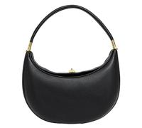 Lushandy PU Leather Crescent Bag and Women's Luna 4-in-1 Shoulder Bag, Half Moon Bag, Hobo Clutch, Black, 11.0x6.1x3.5 inches