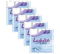 Lusheen 3 Ply Quilted Soft Toilet Tissue Rolls Soft, Strong & Absorbent Embossed Toilet Paper Classic Unscented 45 Roll (5 Pack)