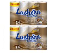 Lusheen Quilted 3 Ply Super Soft Toilet Roll Shea Butter 2 X 24 Pack