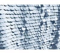LushFabric 18mm Large Sequin Fabric Material 2 Way Stretch Wedding Dress Backdrop 130cm Wide Sparkling Sequins (Sold by The metre) (White)